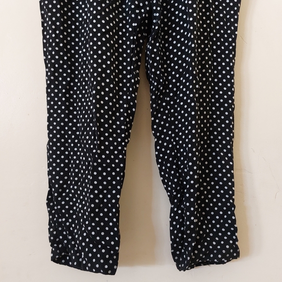 Popsugar Black White Polka Dot Sleeveless Skinny Leg Romper Jumpsuit XL - Picture 4 of 14